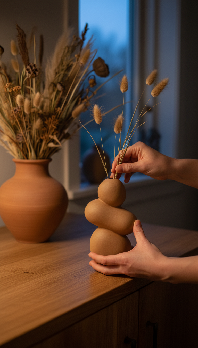 Minimalist neutral ceramic sculpture, view 3