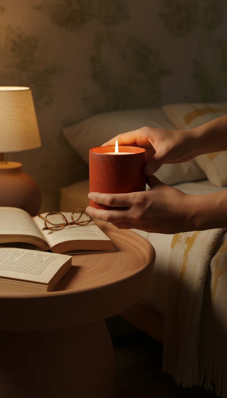 Rust red campfire scented candle, view 3