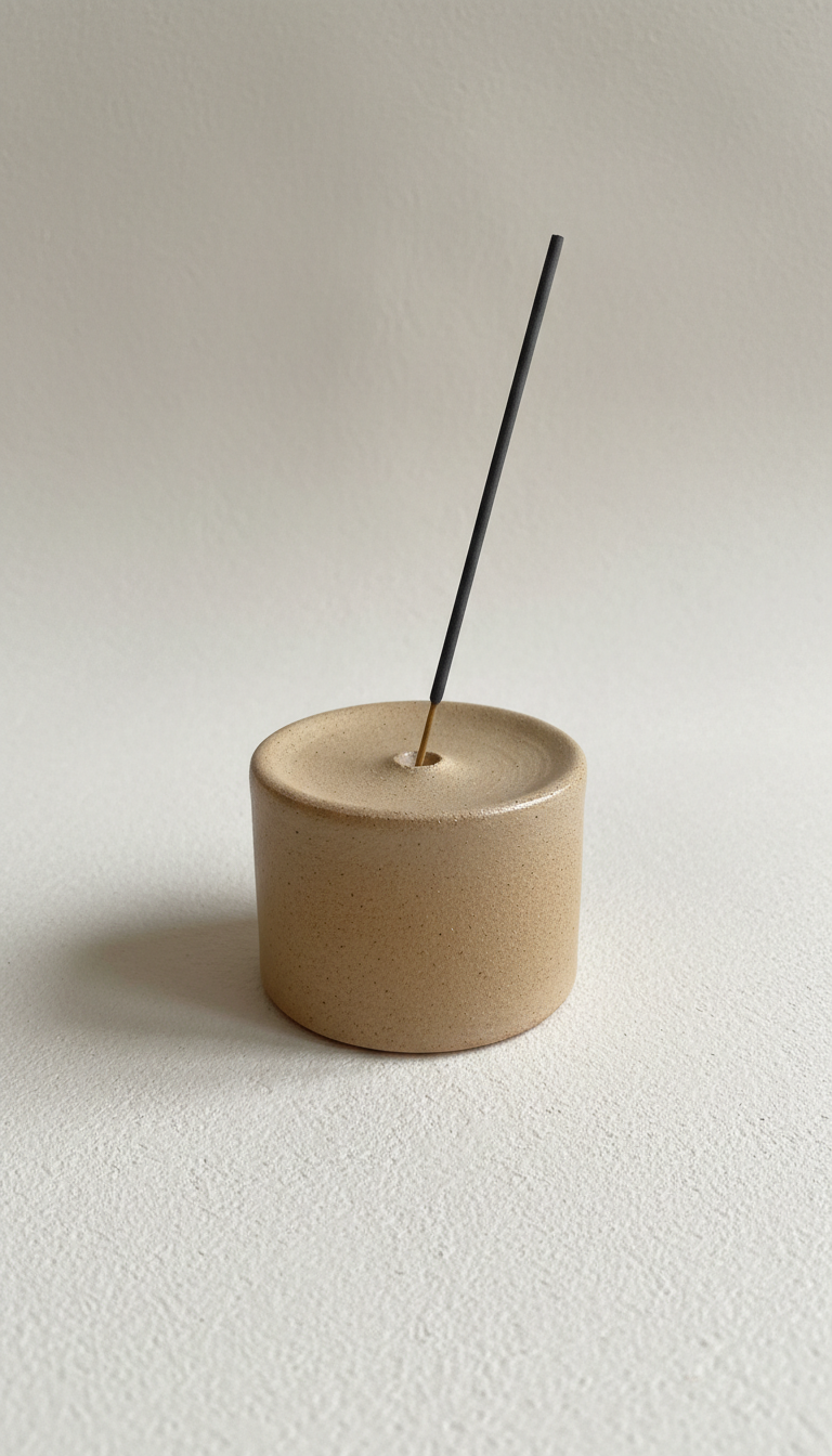 Minimalist stoneware incense holder with ash well