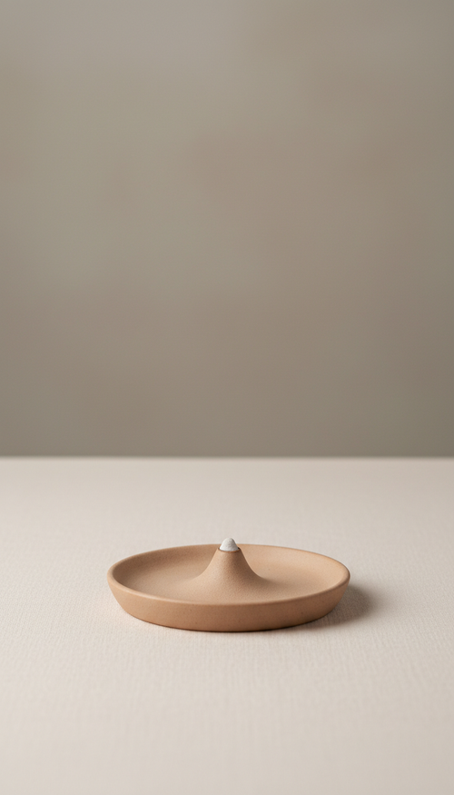 Ceramic incense holder with matte glaze