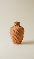 Textured burnt sienna ceramic vase
