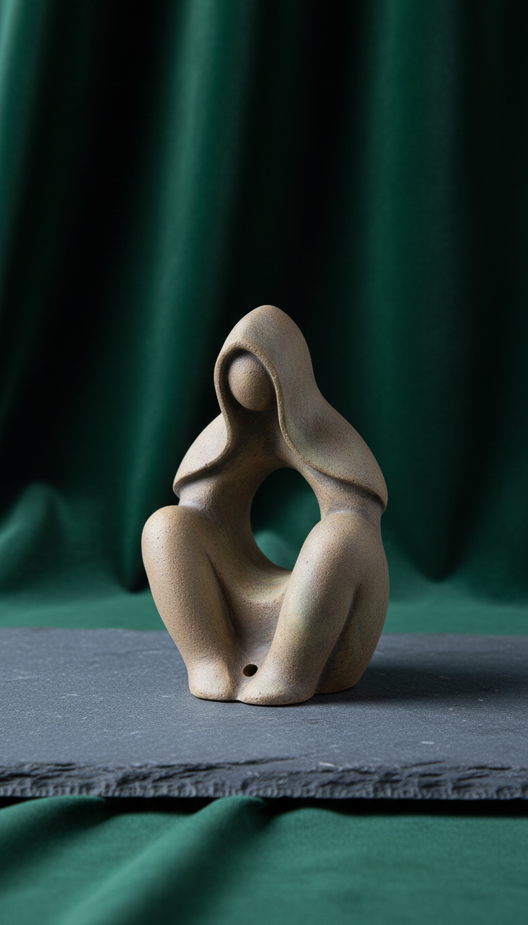 Clay Shadow sculptural incense holder, styled in a home setting