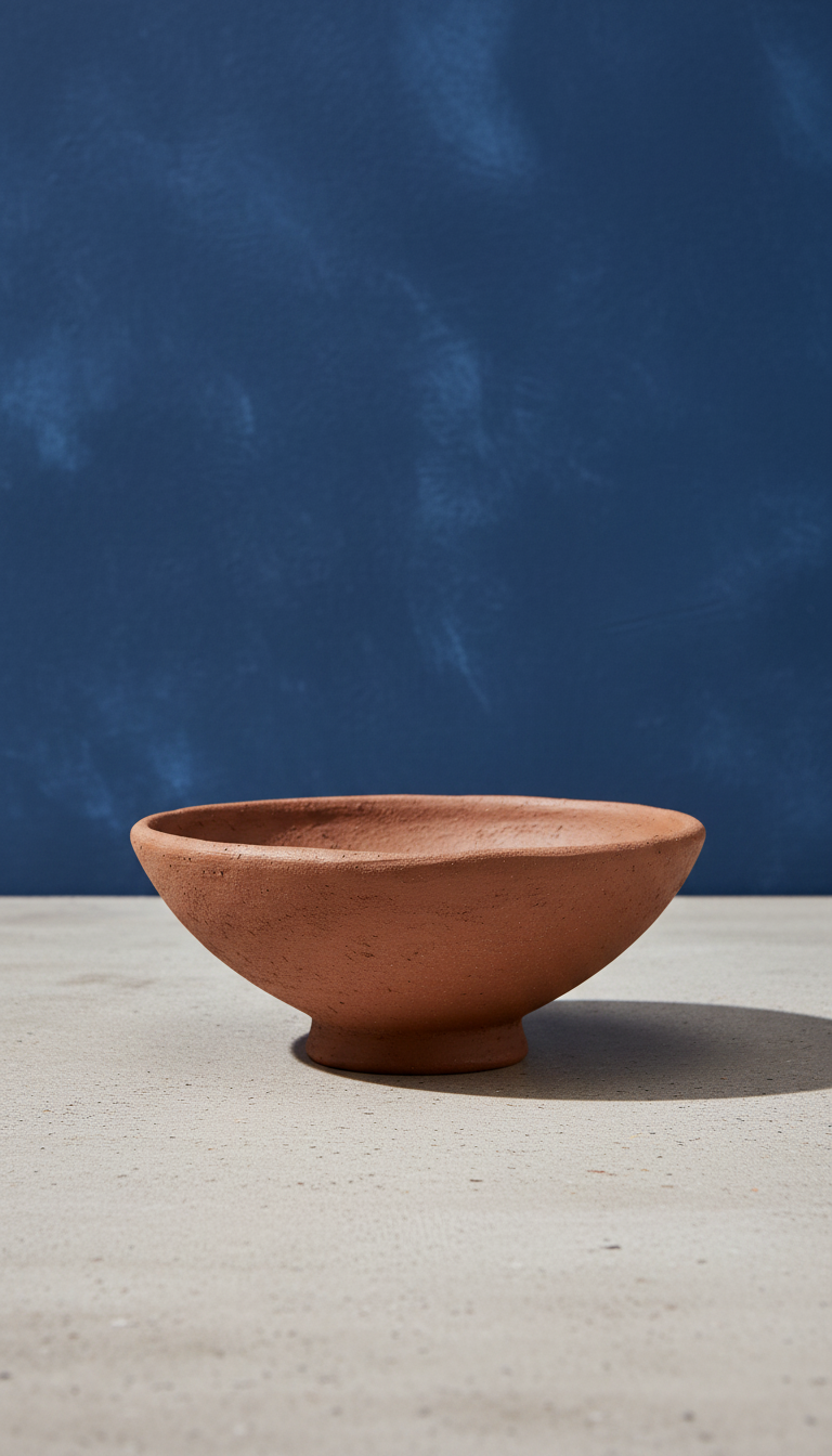 Siena Terra accent bowl in earthen glaze, styled in a home setting