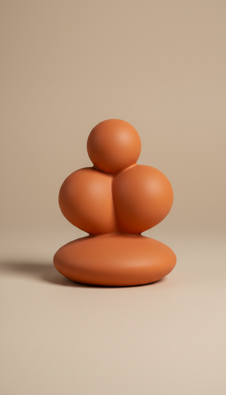 Sculptural orange decorative object