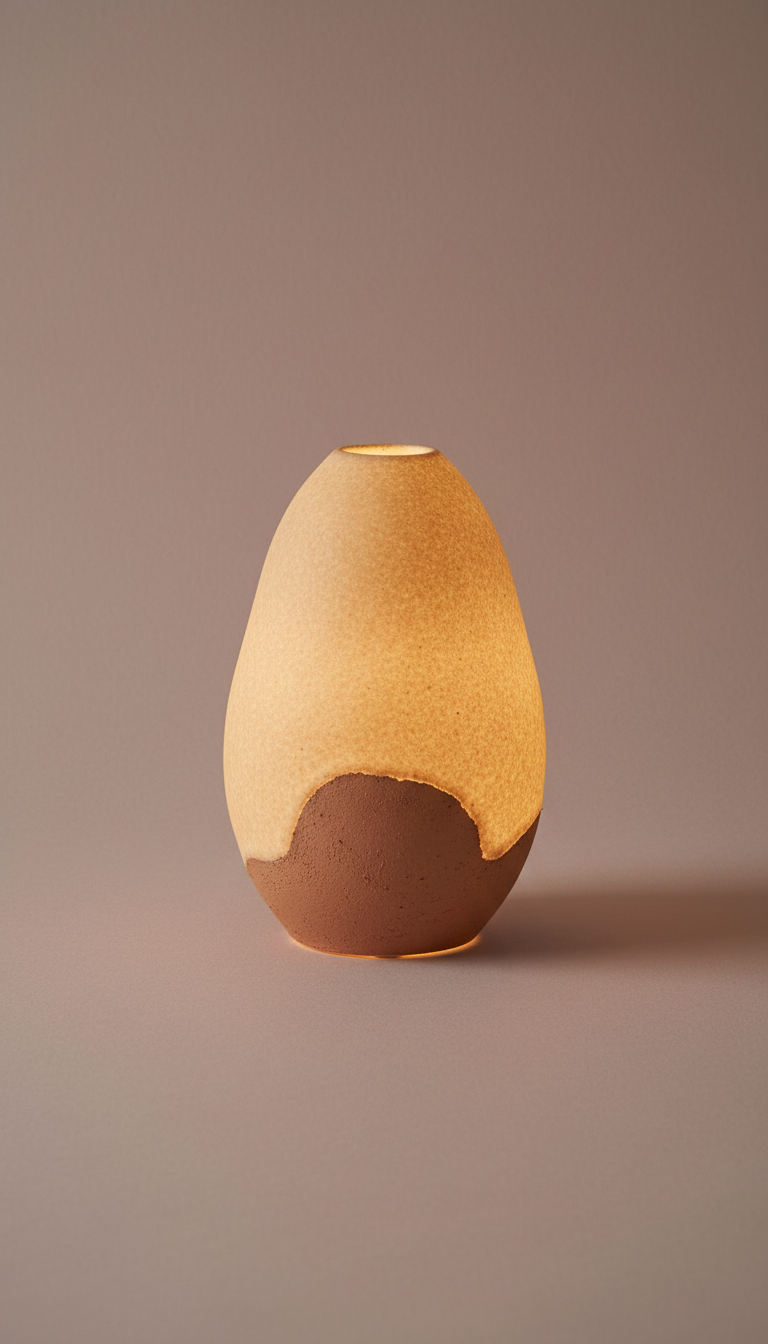 Artisan night lamp in pale blush