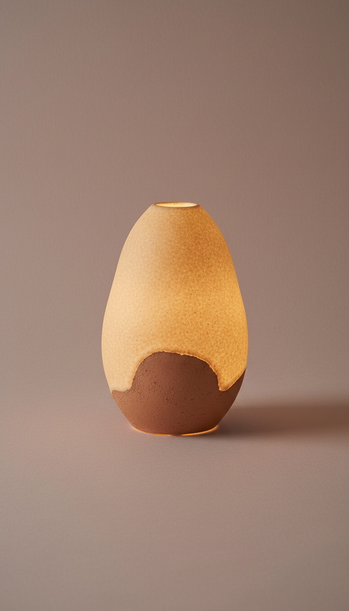 Artisan night lamp in pale blush