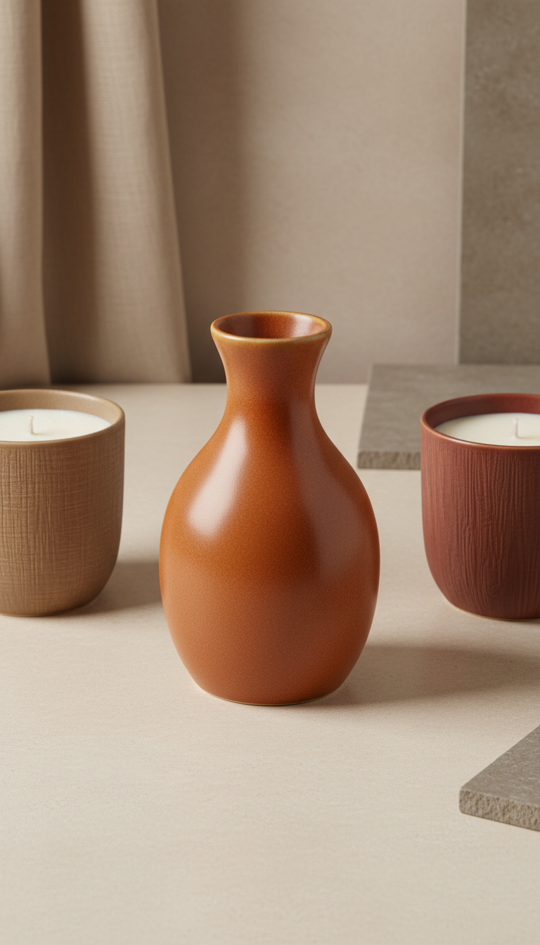 Terre de Sienne decorative ceramic vase