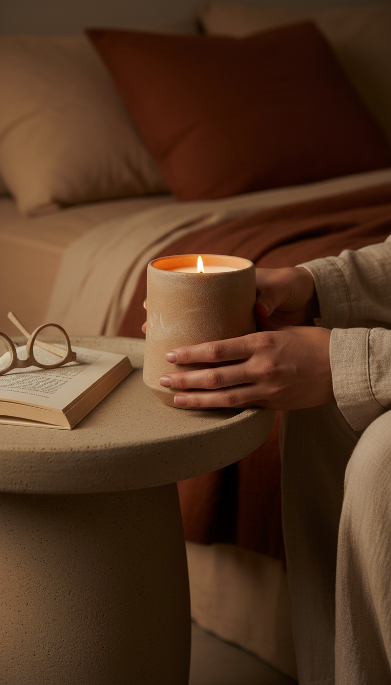 Earth clay scented candle, view 3