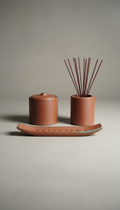 Burnt sienna incense set with holder