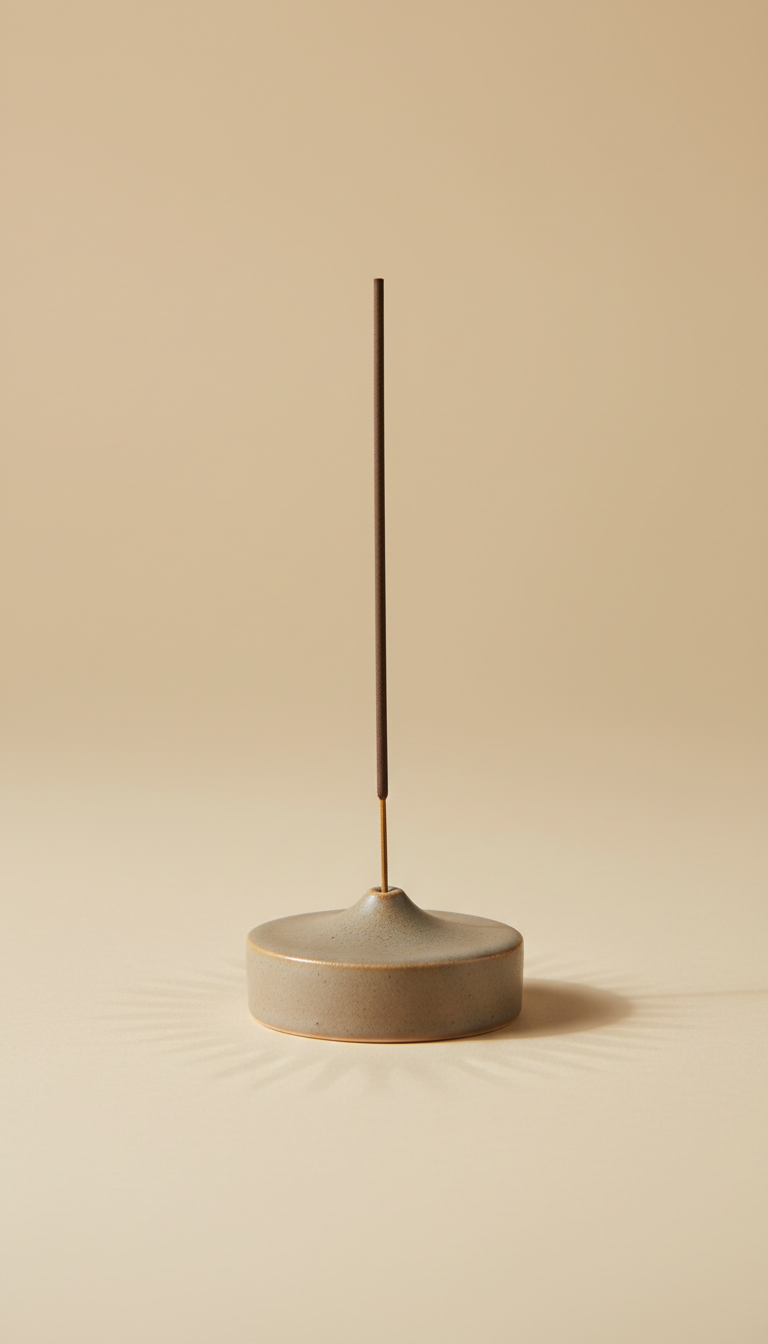 Incense sticks in a minimalist holder