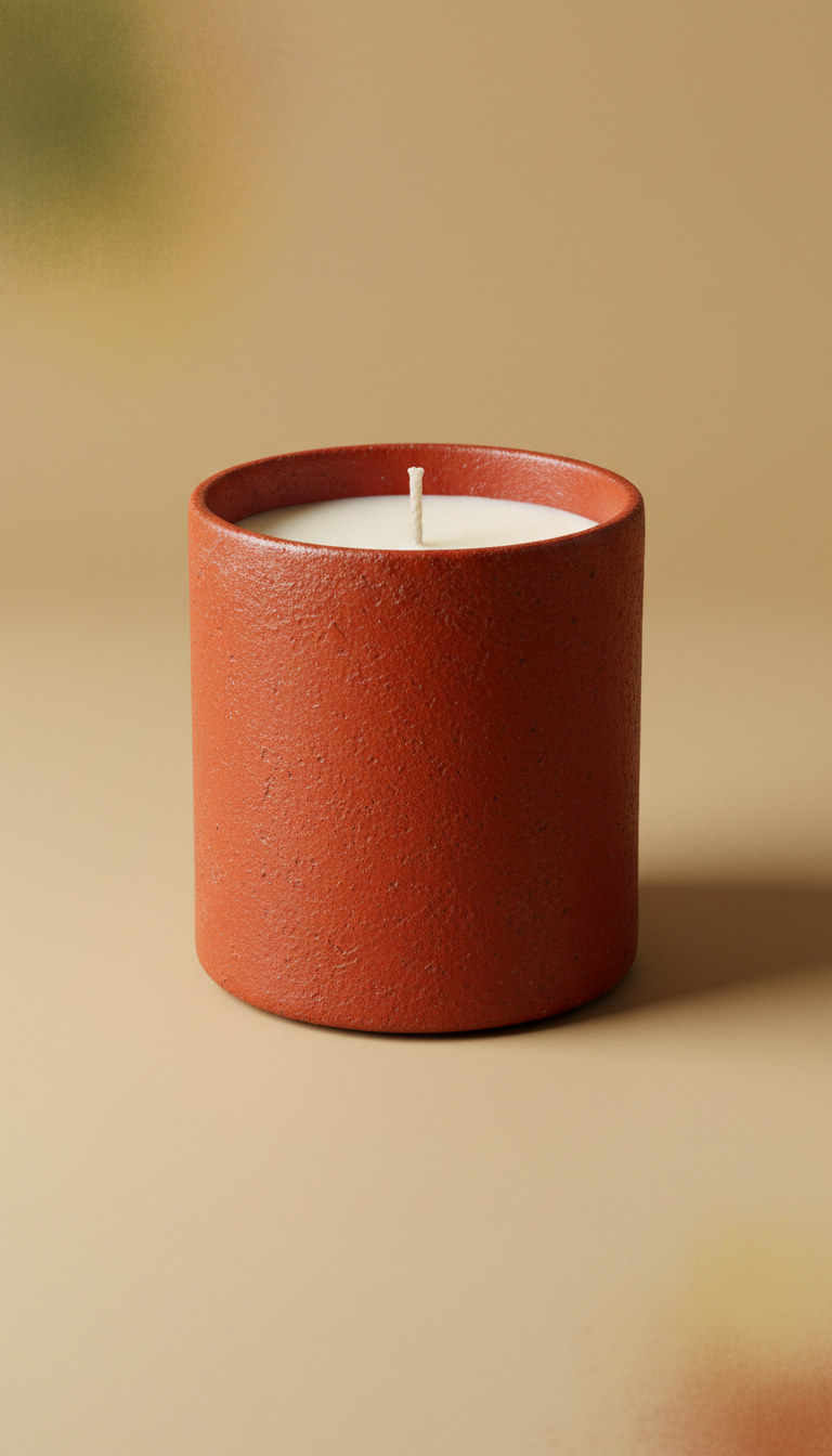 Rust red campfire scented candle